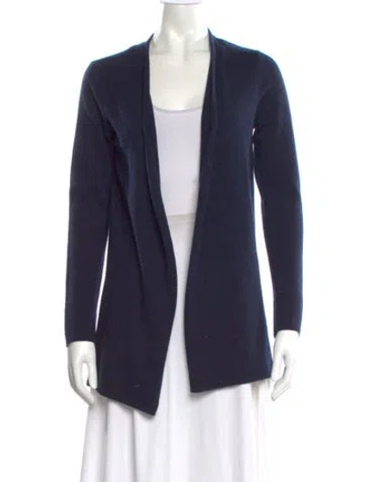Pre-owned Neiman Marcus Cashmere V-neck Sweater In Blue