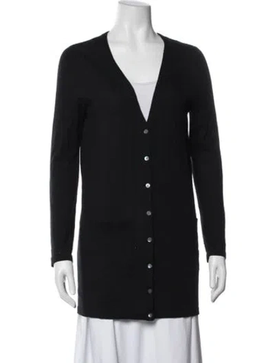 Pre-owned Neiman Marcus Cashmere V-neck Sweater In Blue