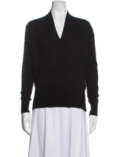 Pre-owned Neiman Marcus Cashmere V-neck Sweater In Blue