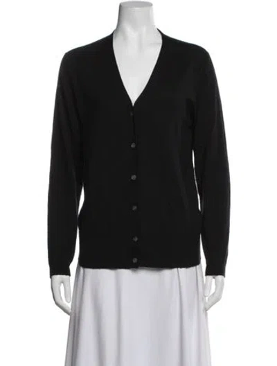 Pre-owned Neiman Marcus Cashmere V-neck Sweater In Blue