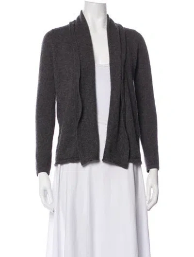 Pre-owned Neiman Marcus Cashmere V-neck Sweater In Gray