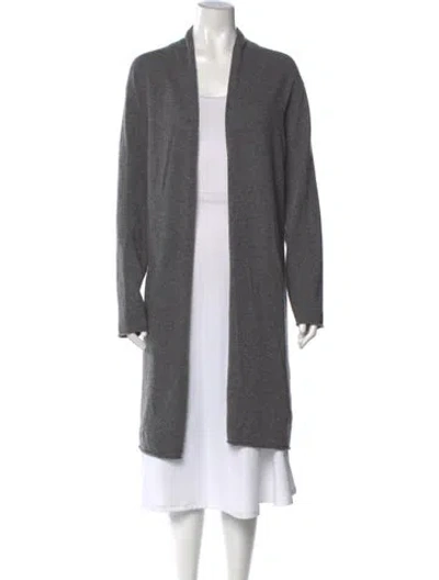 Pre-owned Neiman Marcus Cashmere V-neck Sweater In Gray
