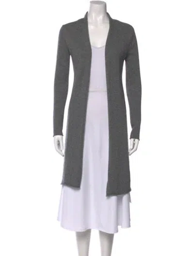 Pre-owned Neiman Marcus Cashmere V-neck Sweater In Gray