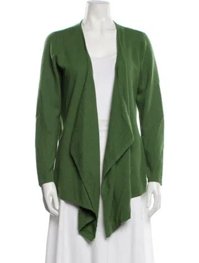 Pre-owned Neiman Marcus Cashmere V-neck Sweater In Green