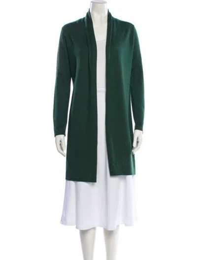 Pre-owned Neiman Marcus Cashmere V-neck Sweater In Green