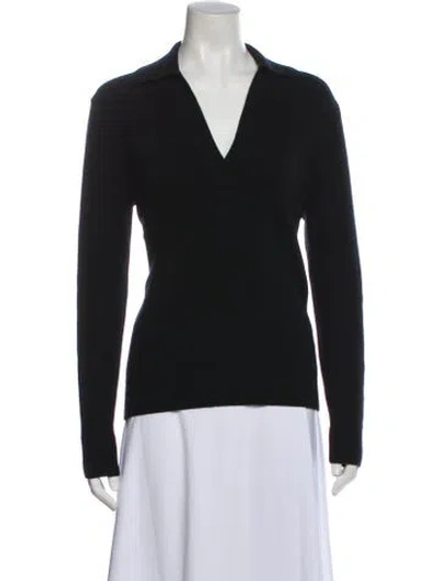 Pre-owned Neiman Marcus Cashmere V-neck Sweater In Green