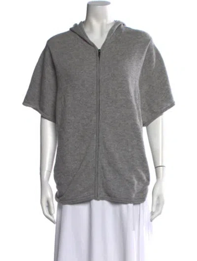 Pre-owned Neiman Marcus Cashmere V-neck Sweater In Grey