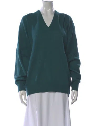 Pre-owned Neiman Marcus Cashmere V-neck Sweater In Multi