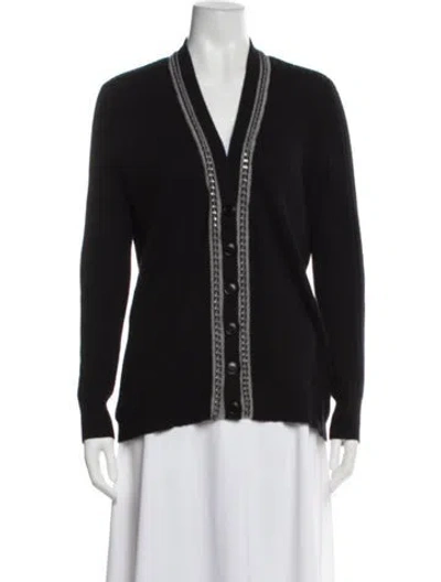 Pre-owned Neiman Marcus Cashmere V-neck Sweater In Multi