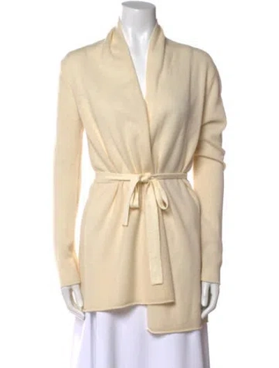 Pre-owned Neiman Marcus Cashmere V-neck Sweater In Neutral