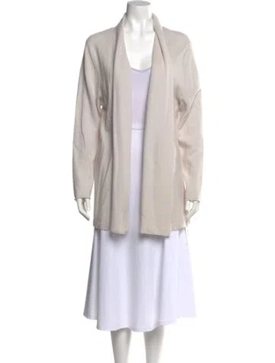 Pre-owned Neiman Marcus Cashmere V-neck Sweater In Neutral