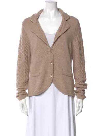 Pre-owned Neiman Marcus Cashmere V-neck Sweater In Neutral