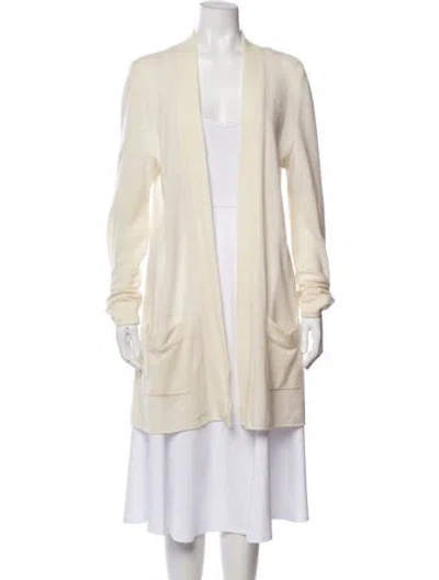 Pre-owned Neiman Marcus Cashmere V-neck Sweater In Neutral