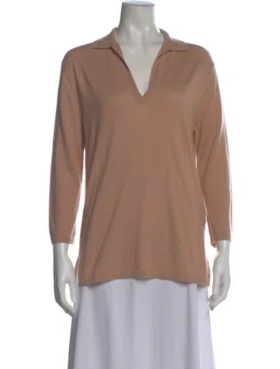 Pre-owned Neiman Marcus Cashmere V-neck Sweater In Neutral