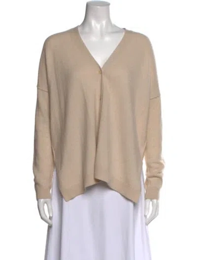 Pre-owned Neiman Marcus Cashmere V-neck Sweater In Neutral