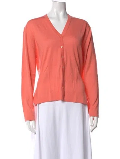 Pre-owned Neiman Marcus Cashmere V-neck Sweater In Neutrals