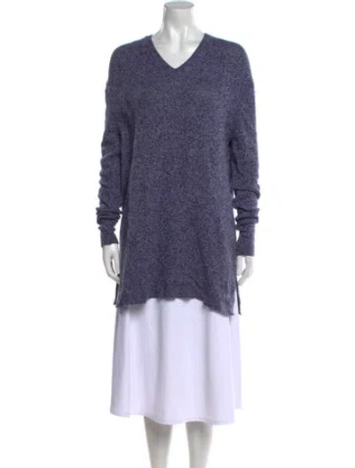 Pre-owned Neiman Marcus Cashmere V-neck Sweater In Purple