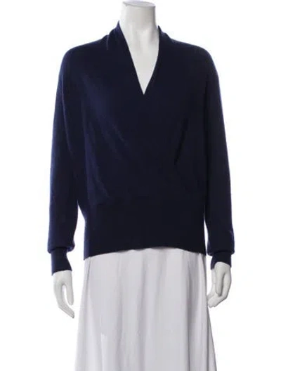 Pre-owned Neiman Marcus Cashmere V-neck Sweater In Purple