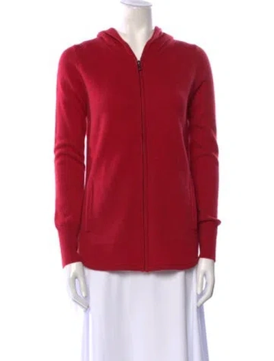 Pre-owned Neiman Marcus Cashmere V-neck Sweater In Red