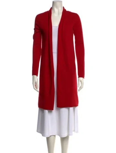 Pre-owned Neiman Marcus Cashmere V-neck Sweater In Red