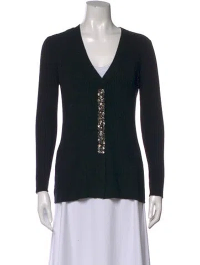 Pre-owned Neiman Marcus Cashmere V-neck Sweater W/ Tags In Black