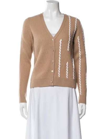 Pre-owned Neiman Marcus Cashmere V-neck Sweater W/ Tags In Brown