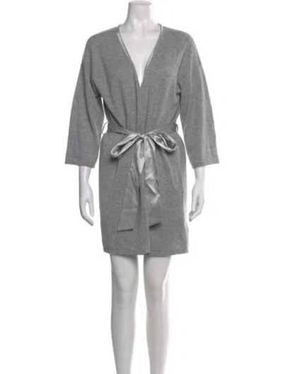 Pre-owned Neiman Marcus Cashmere V-neck Sweater W/ Tags In Gray
