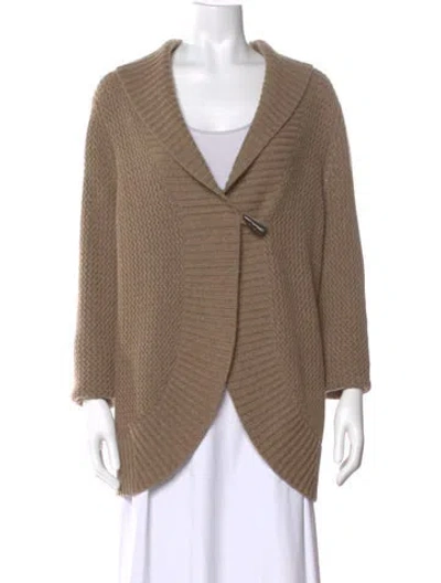 Pre-owned Neiman Marcus Cashmere V-neck Sweater W/ Tags In Neutral