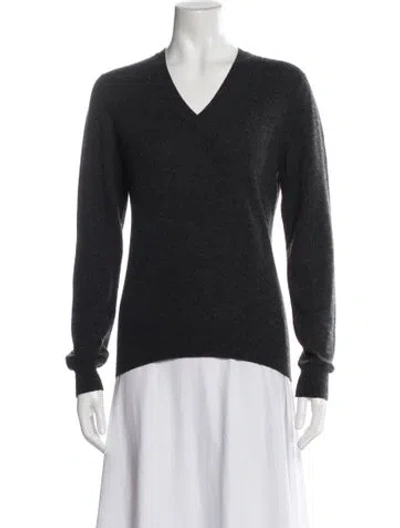 Pre-owned Neiman Marcus Cashmere V-neck Top In Blue