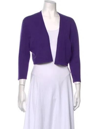 Pre-owned Neiman Marcus Cashmere V-neck Top In Purple