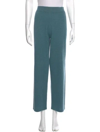 Pre-owned Neiman Marcus Cashmere Wide Leg Pants In Blue