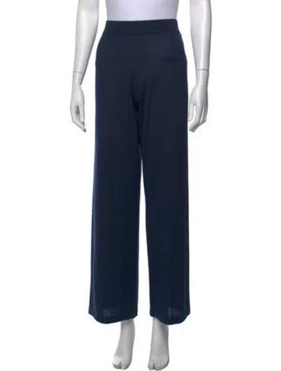 Pre-owned Neiman Marcus Cashmere Wide Leg Pants In Blue