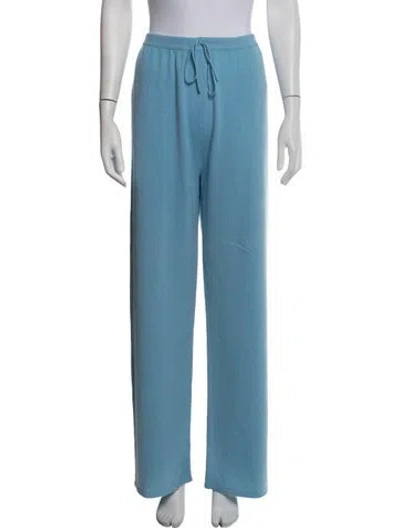 Pre-owned Neiman Marcus Cashmere Wide Leg Pants In Blue