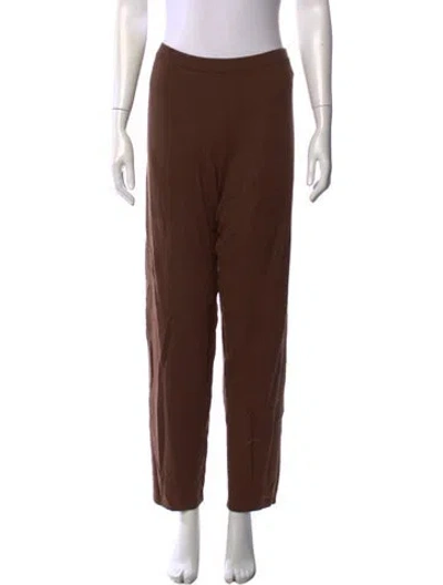 Pre-owned Neiman Marcus Cashmere Wide Leg Pants In Brown