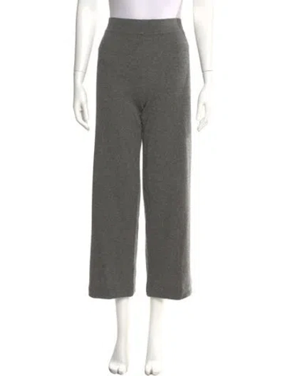 Pre-owned Neiman Marcus Cashmere Wide Leg Pants In Gray