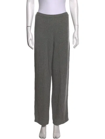 Pre-owned Neiman Marcus Cashmere Wide Leg Pants In Grey