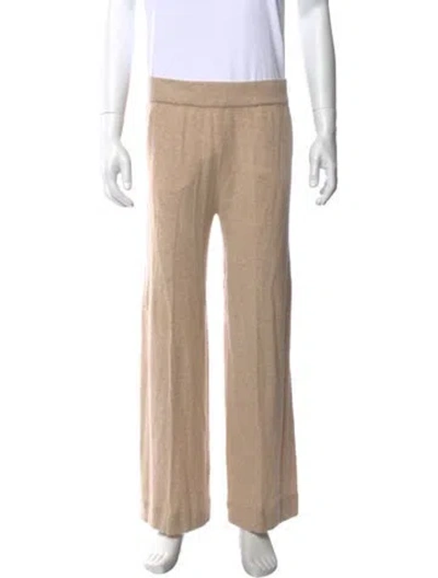 Pre-owned Neiman Marcus Cashmere Wide Leg Pants In Neutral
