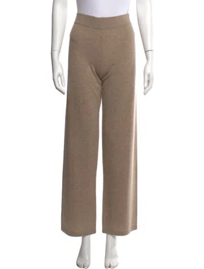 Pre-owned Neiman Marcus Cashmere Wide Leg Pants In Neutral