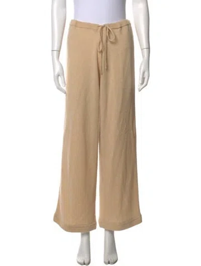 Pre-owned Neiman Marcus Cashmere Wide Leg Pants In Neutrals