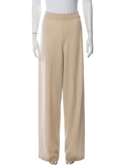 Pre-owned Neiman Marcus Cashmere Wide Leg Pants In Neutrals