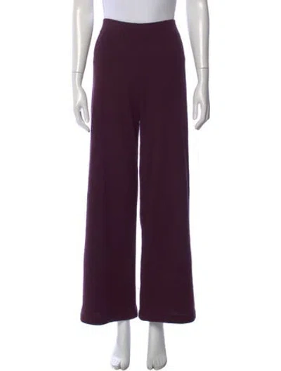 Pre-owned Neiman Marcus Cashmere Wide Leg Pants In Purple