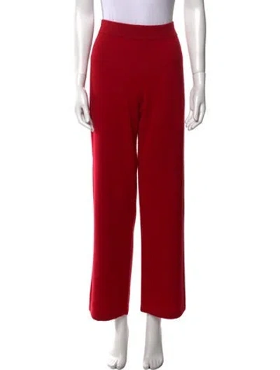Pre-owned Neiman Marcus Cashmere Wide Leg Pants In Red