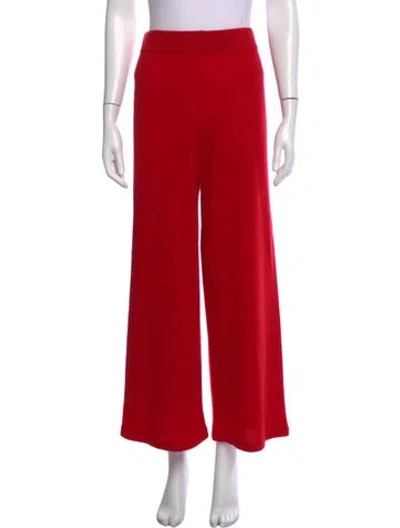 Pre-owned Neiman Marcus Cashmere Wide Leg Pants In Red