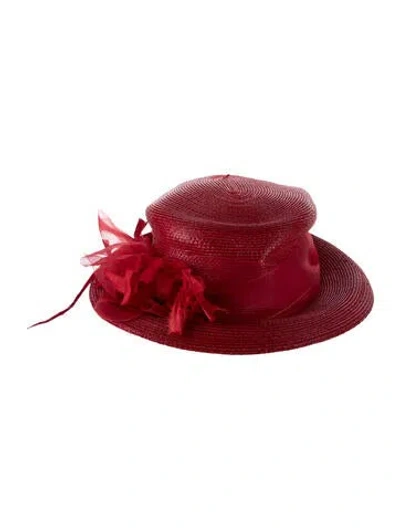 Pre-owned Neiman Marcus Casual Sun Hat In Red