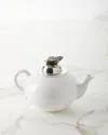 Neiman Marcus Ceramic Pewter Teapot