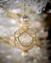 Neiman Marcus Champagne With Gold Glitter Art Deco Finial Ornament