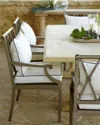Neiman Marcus Charlotte Outdoor Dining Armchair In Grey/white