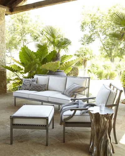 Neiman Marcus Charlotte Outdoor Ottoman In White