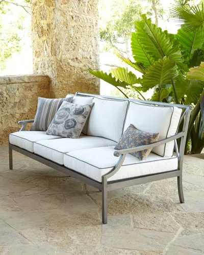 Neiman Marcus Charlotte Outdoor Sofa In Grey/white