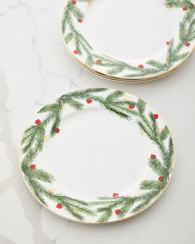 Neiman Marcus Christmas Dinner Plates, Set Of 4 In Green